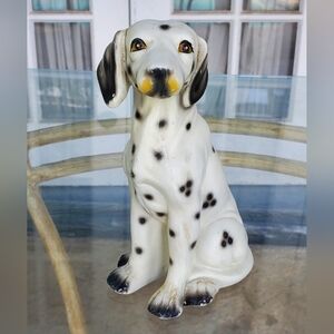 Vintage Sitting Dalmation Miniature Dog Statue, Antique Dalmation Unbranded